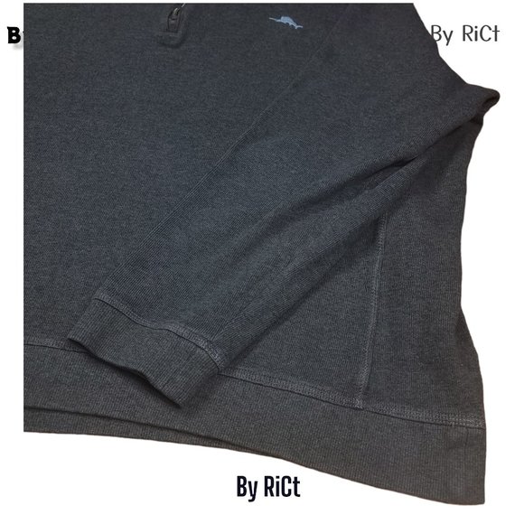 Tommy Bahama Tobago Men Sweatshirt Half Zip Size 3XL Pullover Henley Cotton Gray - Picture 2 of 9